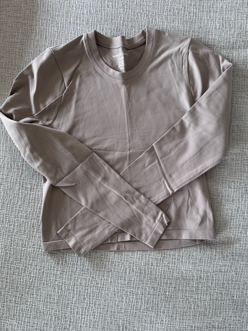 Long Sleeve Crew Tee in Taupe by Yogalicious